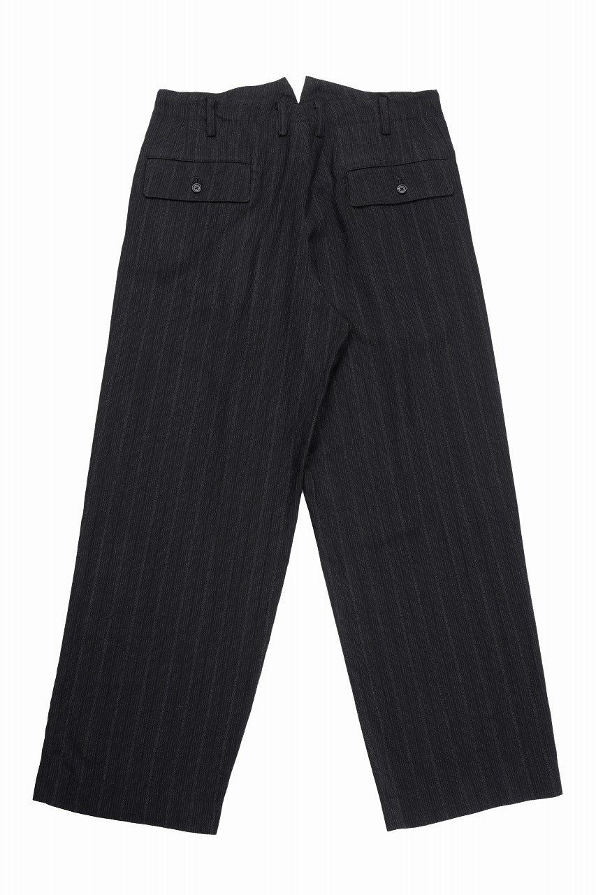 Y's for men SUSPENDER PANTS / HEATHER STRIPES RAYON (BLACK) - Image 4