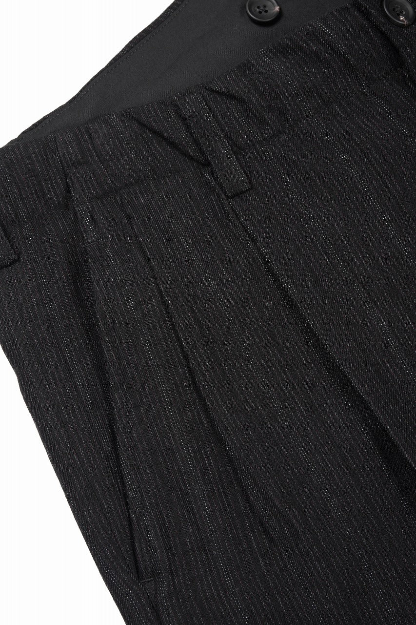 Y's for men SUSPENDER PANTS / HEATHER STRIPES RAYON (BLACK) - Image 5