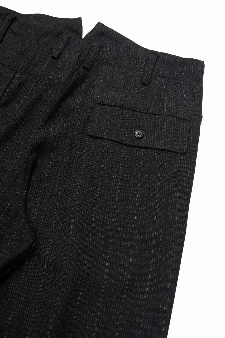 Y's for men SUSPENDER PANTS / HEATHER STRIPES RAYON (BLACK) - Image 7