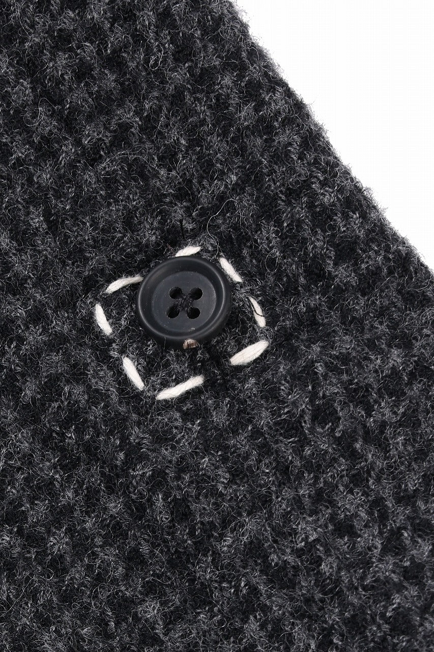 Y's for men TAB DETAIL PANTS with HAND STITCH / HOUNDSTOOTH WOOL (BLACK) - Image 8