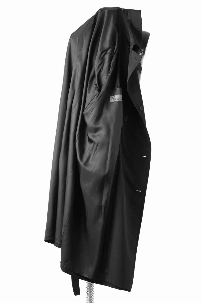 Y's for men TRENCH COAT / WRINKLED GABARDINE (BLACK) - Image 12