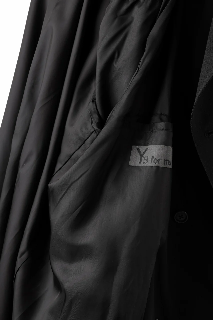 Y's for men TRENCH COAT / WRINKLED GABARDINE (BLACK) - Image 25