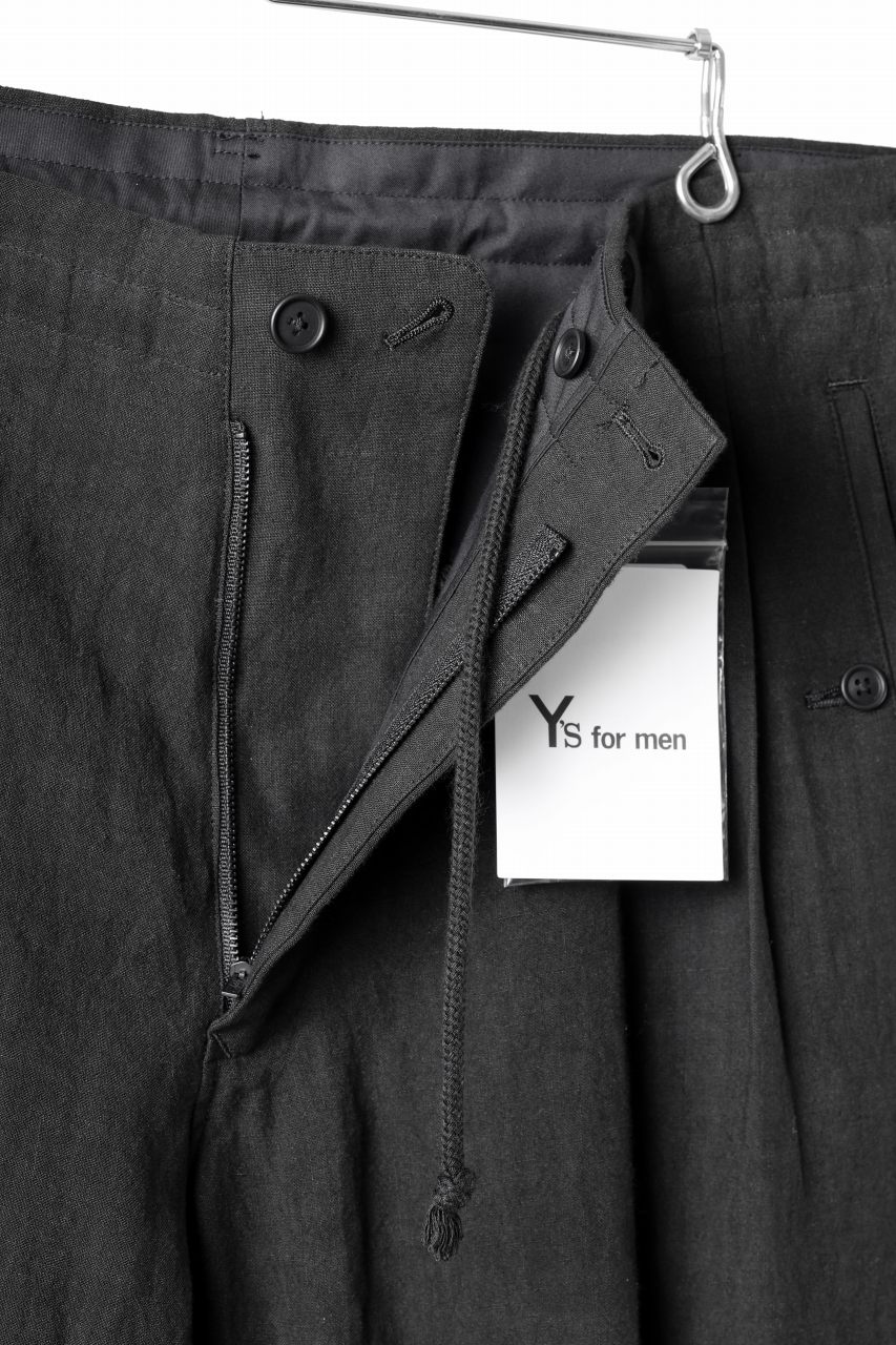Y's for men TRIPLE STITCH PANTS / 40 LINEN (BLACK) - Image 10