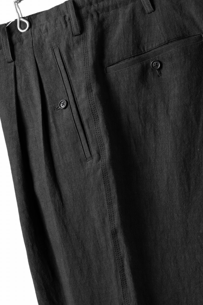Y's for men TRIPLE STITCH PANTS / 40 LINEN (BLACK) - Image 14