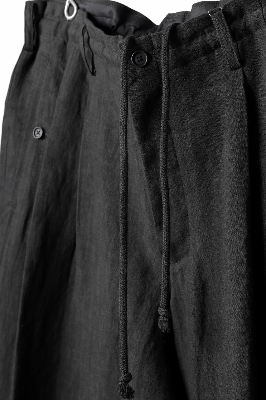 Y's for men TRIPLE STITCH PANTS / 40 LINEN (BLACK) - Image 16