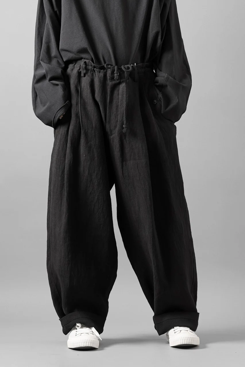 Y's for men TRIPLE STITCH PANTS / 40 LINEN (BLACK) - Image 19
