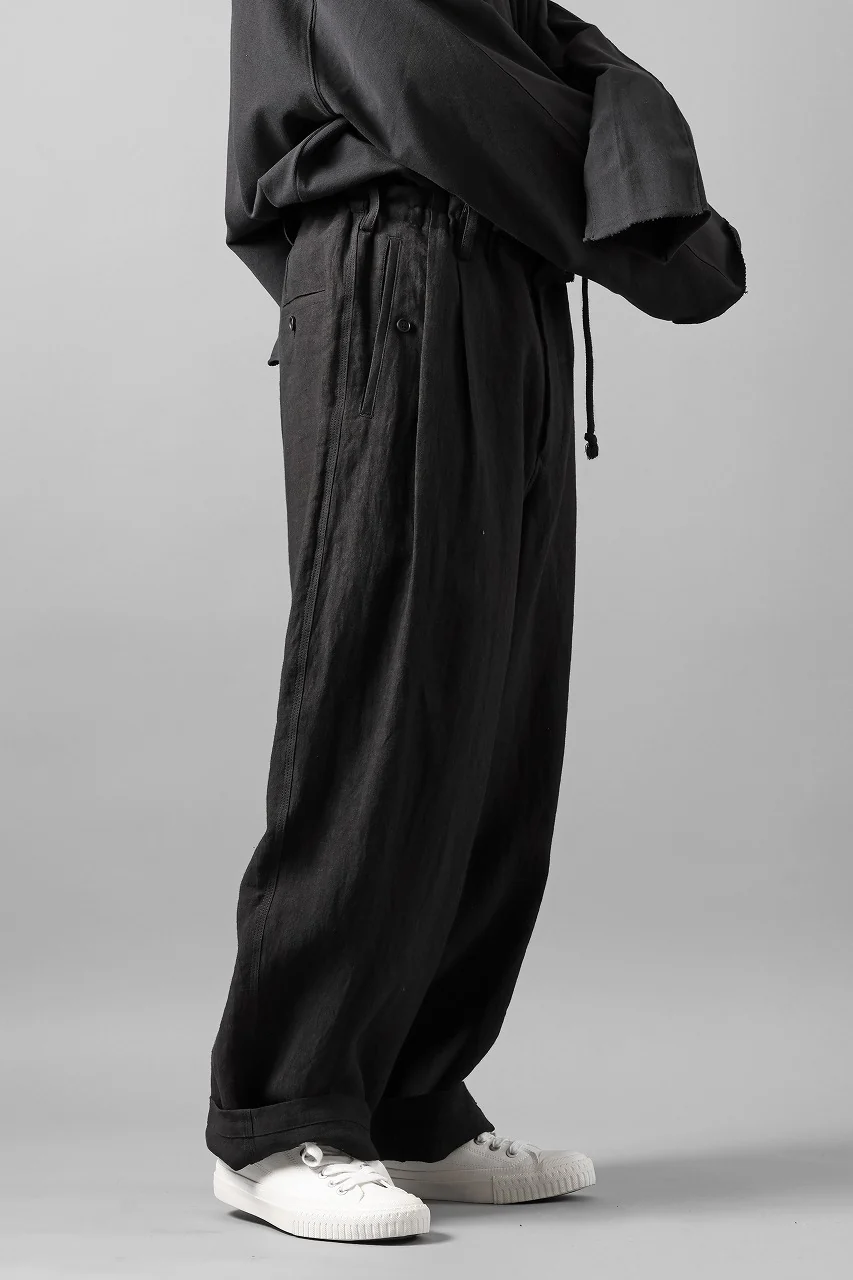 Y's for men TRIPLE STITCH PANTS / 40 LINEN (BLACK) - Image 20