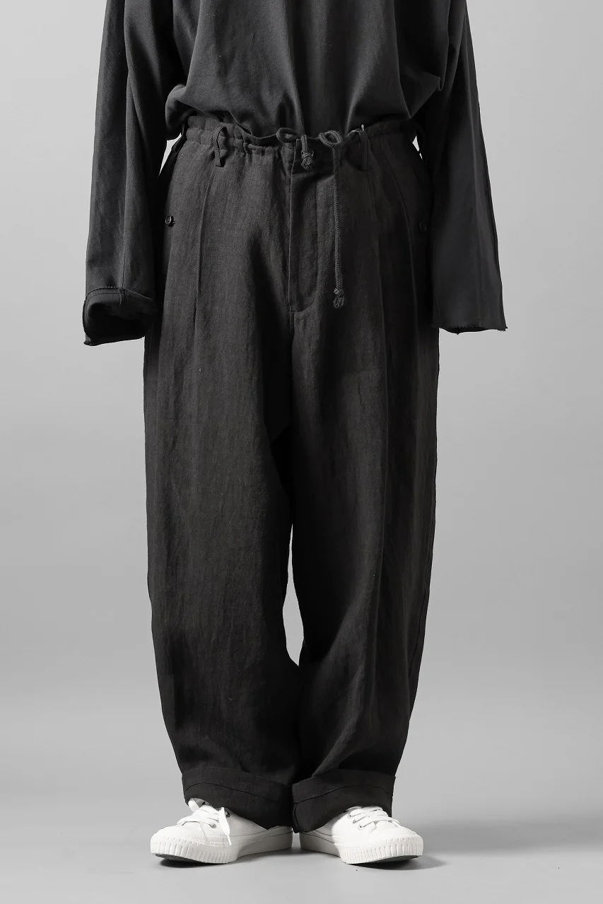 Y's for men TRIPLE STITCH PANTS / 40 LINEN (BLACK) - Image 23
