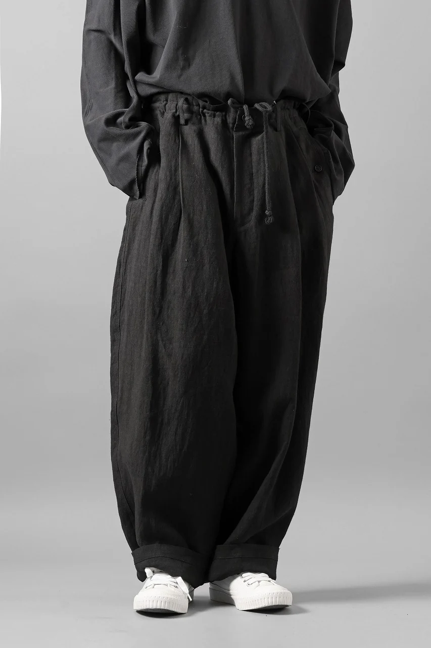 Y's for men TRIPLE STITCH PANTS / 40 LINEN (BLACK) - Image 24