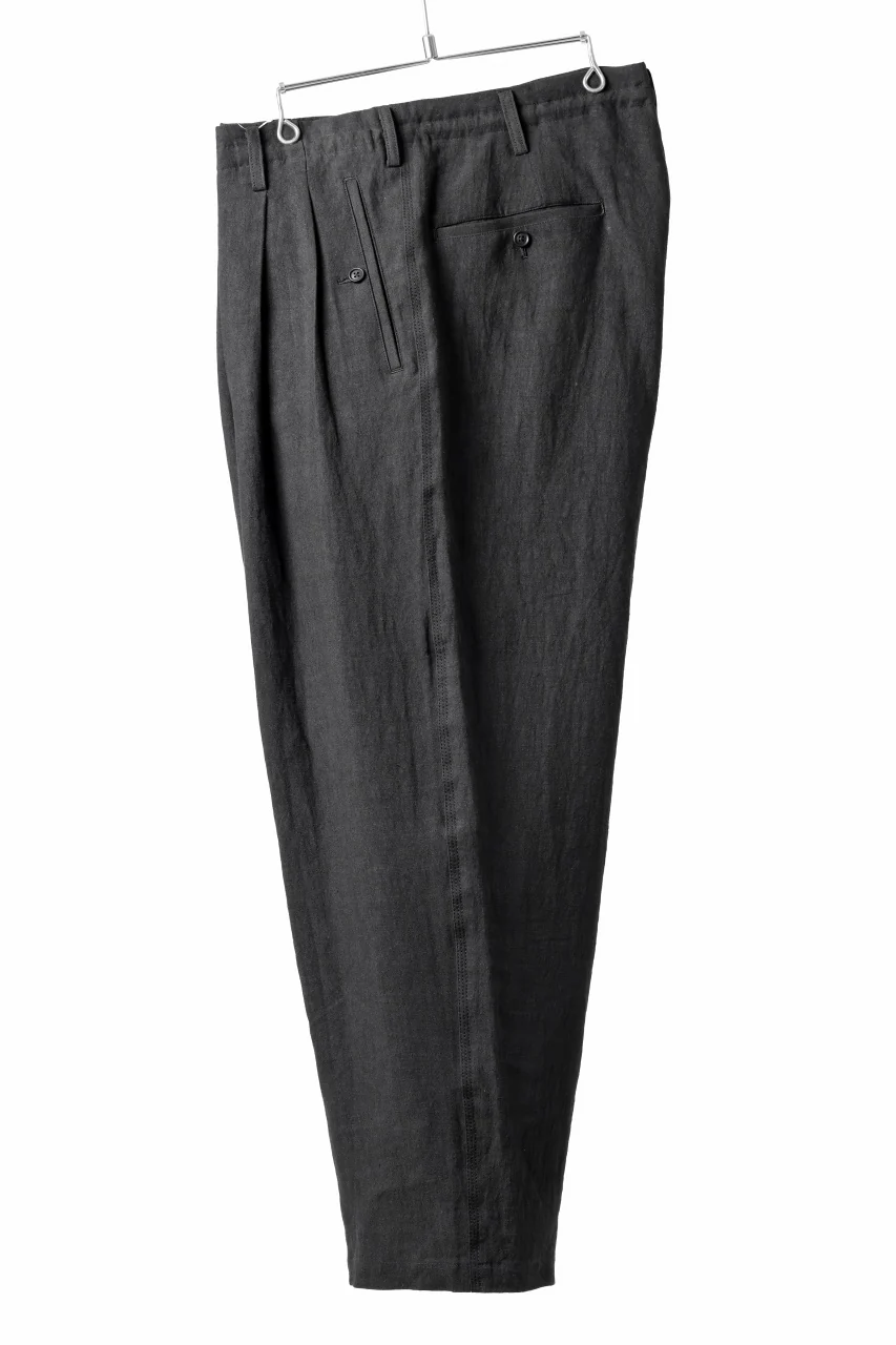 Y's for men TRIPLE STITCH PANTS / 40 LINEN (BLACK) - Image 5