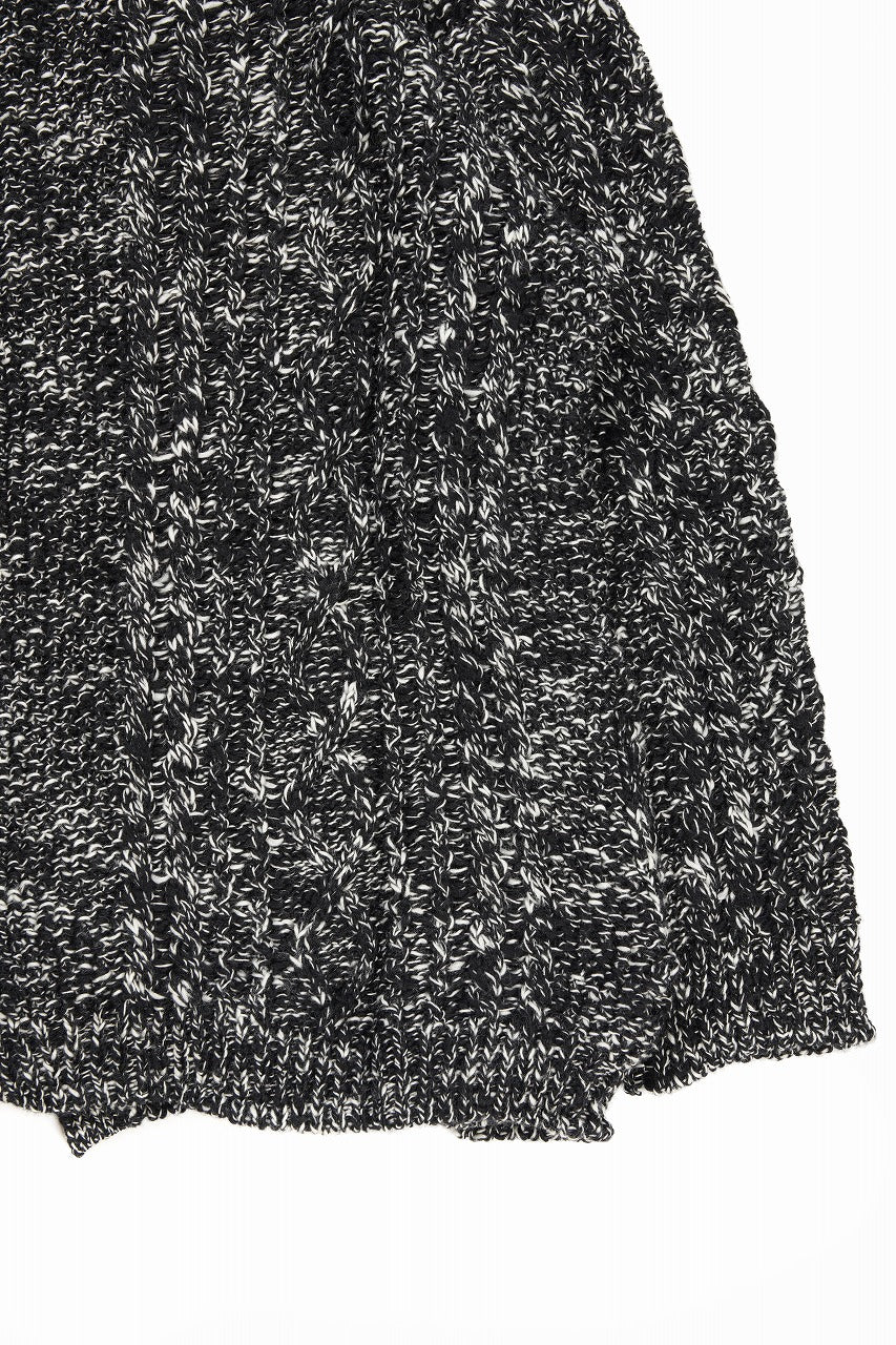 Y's for men V-NECK ARAN KNIT CARDIGAN (BLACK) - Image 16
