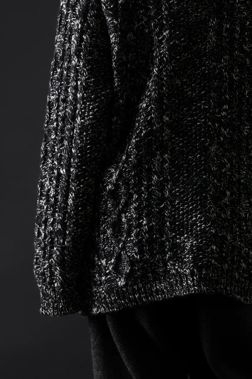 Y's for men V-NECK ARAN KNIT CARDIGAN (BLACK) - Image 20