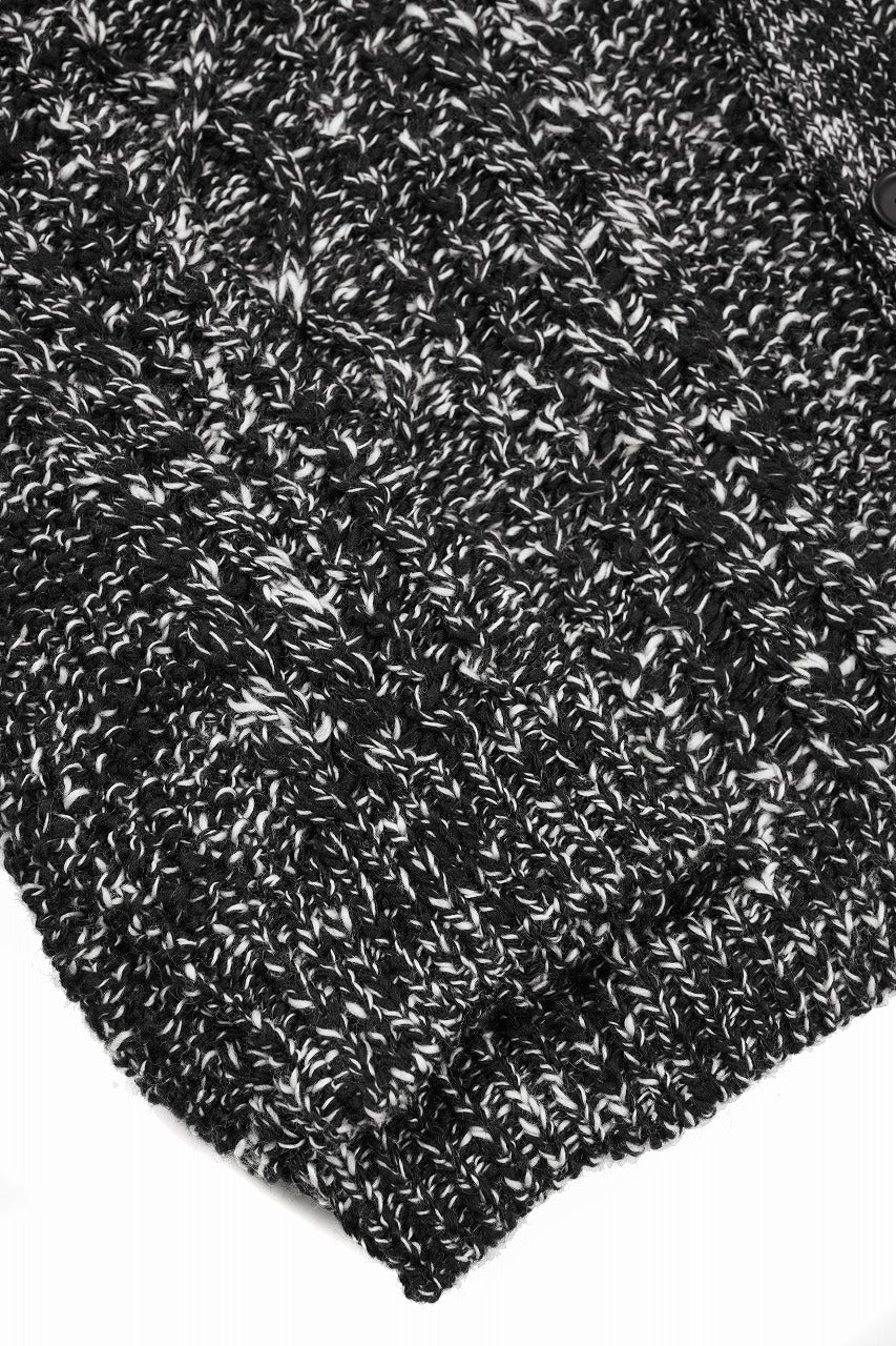 Y's for men V-NECK ARAN KNIT CARDIGAN (BLACK) - Image 8