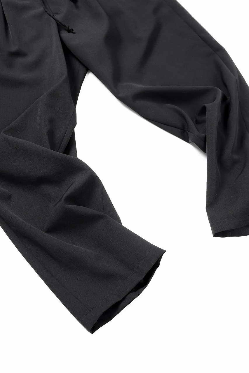 Y's for men WAIST STRING PANTS / WRINKLED WOOL GABARDINE (BLACK) - Image 11