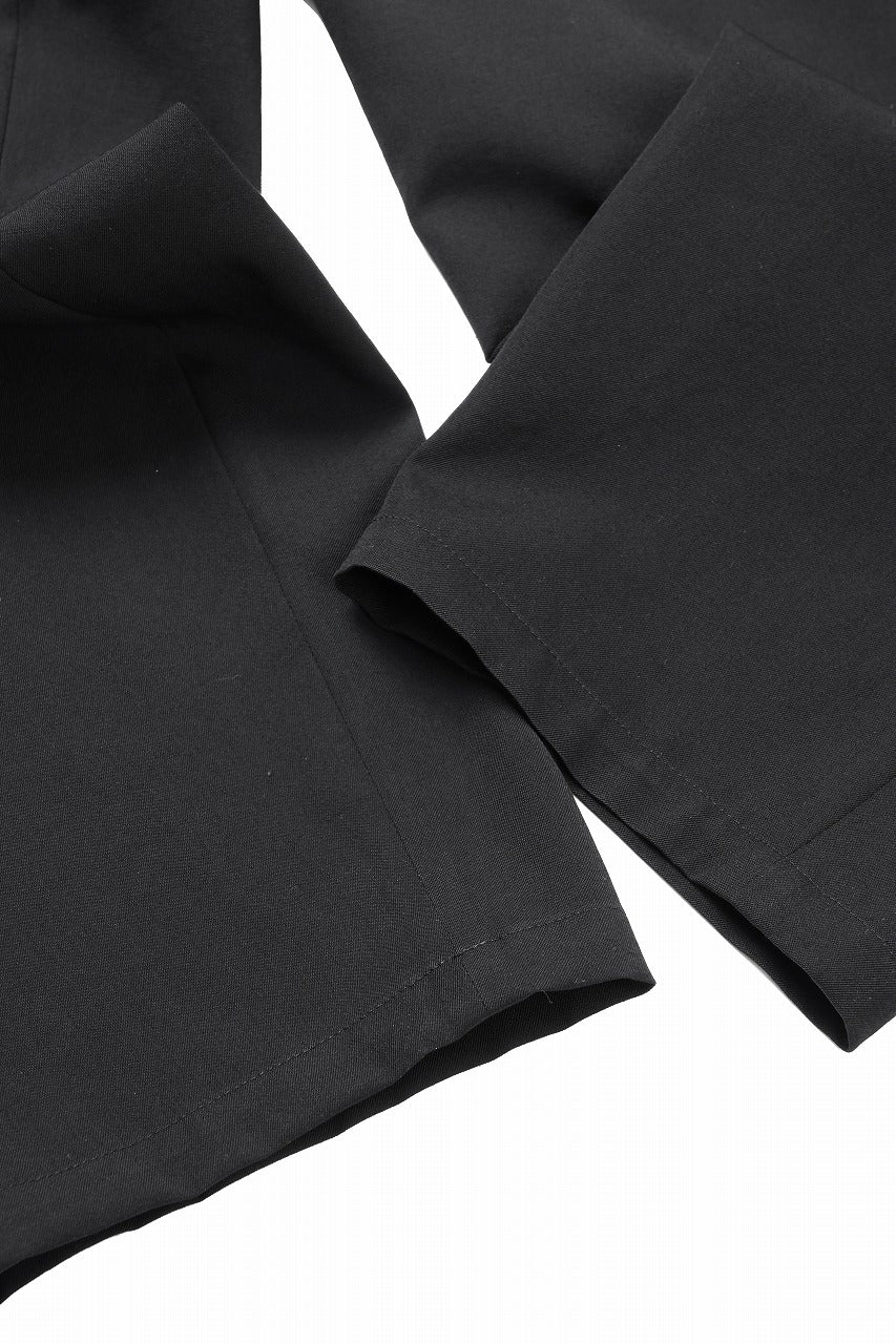 Y's for men WAIST STRING PANTS / WRINKLED WOOL GABARDINE (BLACK) - Image 12