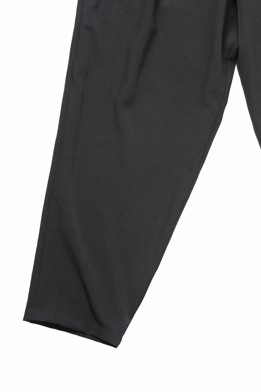 Y's for men WAIST STRING PANTS / WRINKLED WOOL GABARDINE (BLACK) - Image 7