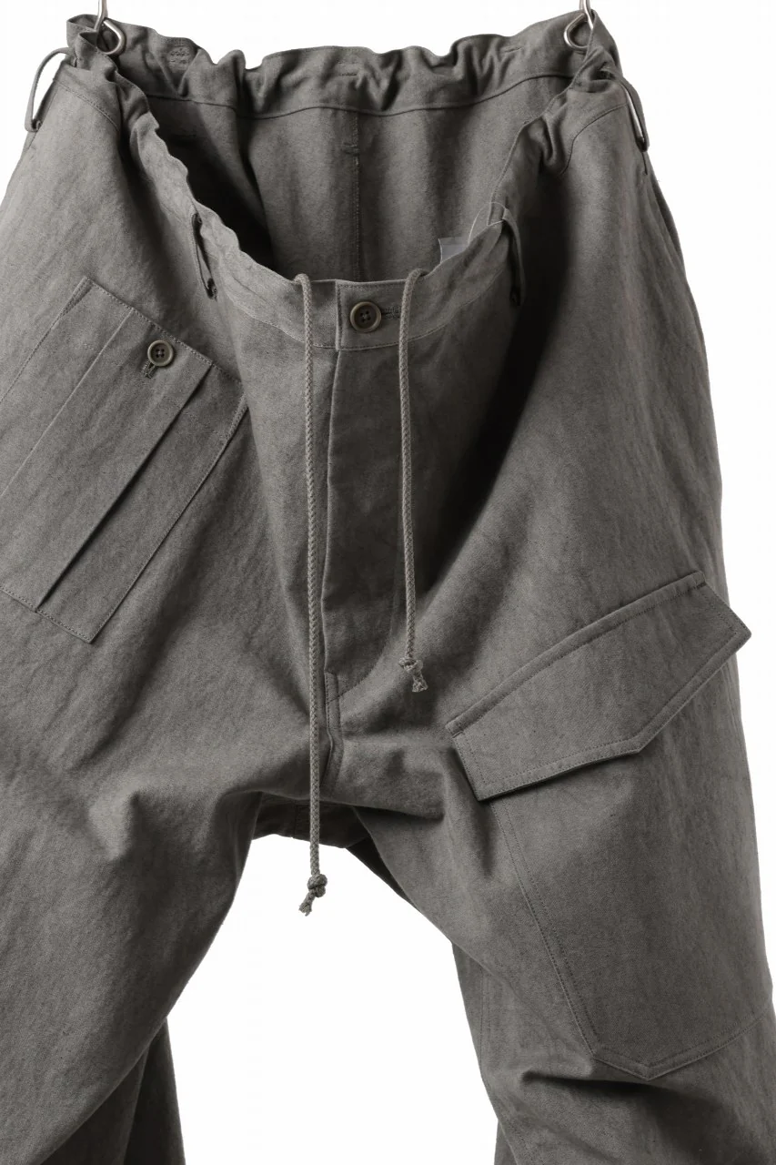 Y's for men WITHSTRING WORK PANTS / COTTON LINEN SULFIDED OZONE (CHARCOAL) - Image 13