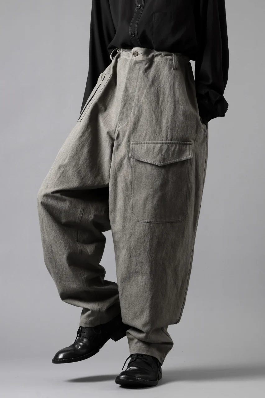 Y's for men WITHSTRING WORK PANTS / COTTON LINEN SULFIDED OZONE (CHARCOAL) - Image 20