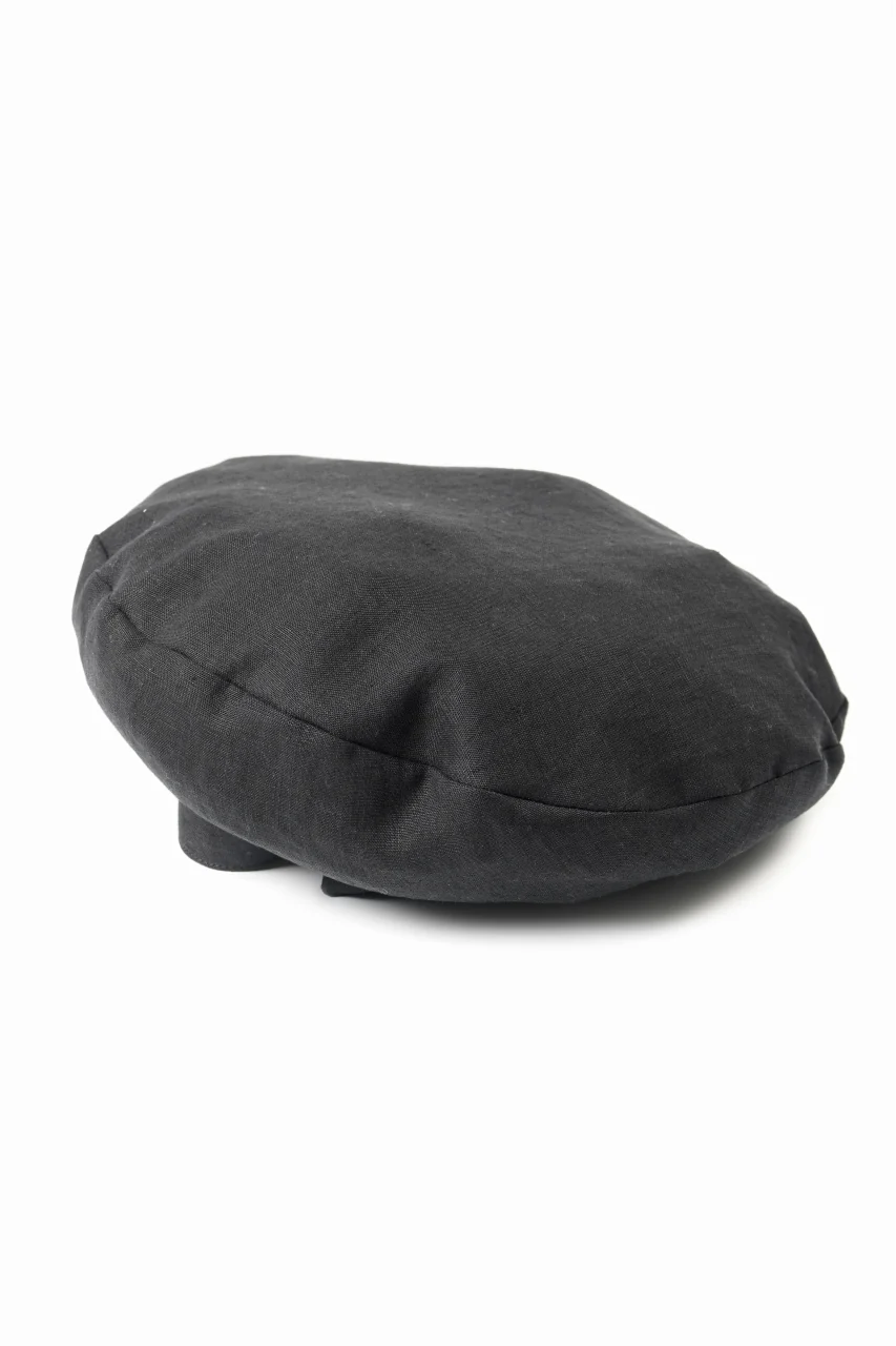 Y's for men x MASSES ADJUSTABLE BERET / LINEN CLOTH (BLACK) - Image 2