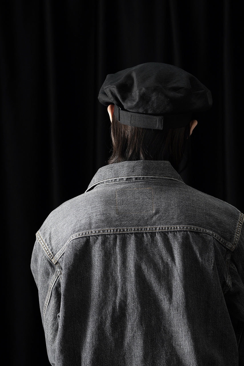 Y's for men x MASSES ADJUSTABLE BERET / LINEN CLOTH (BLACK) - Image 8