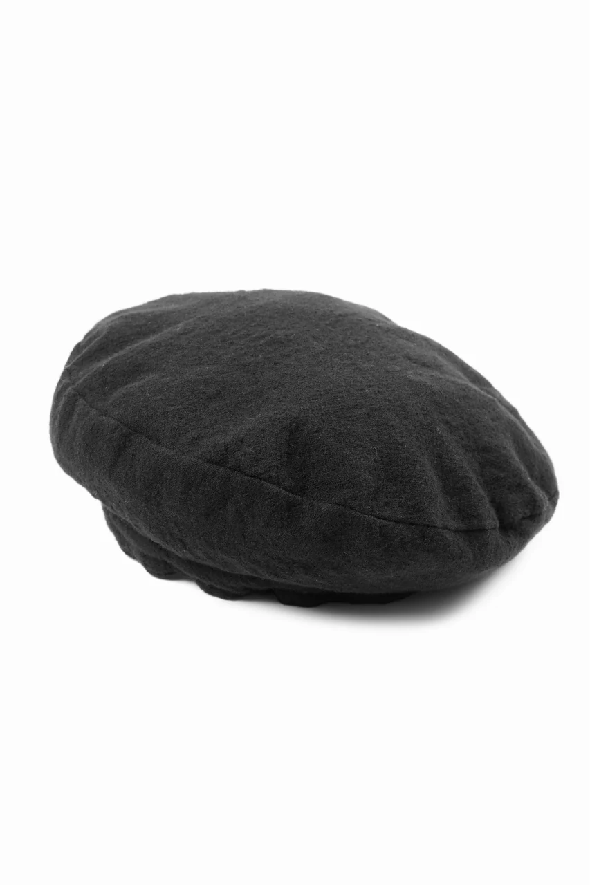 Y's for men x MASSES ADJUSTABLE BERET / SHRINK SERGE (BLACK) - Image 3
