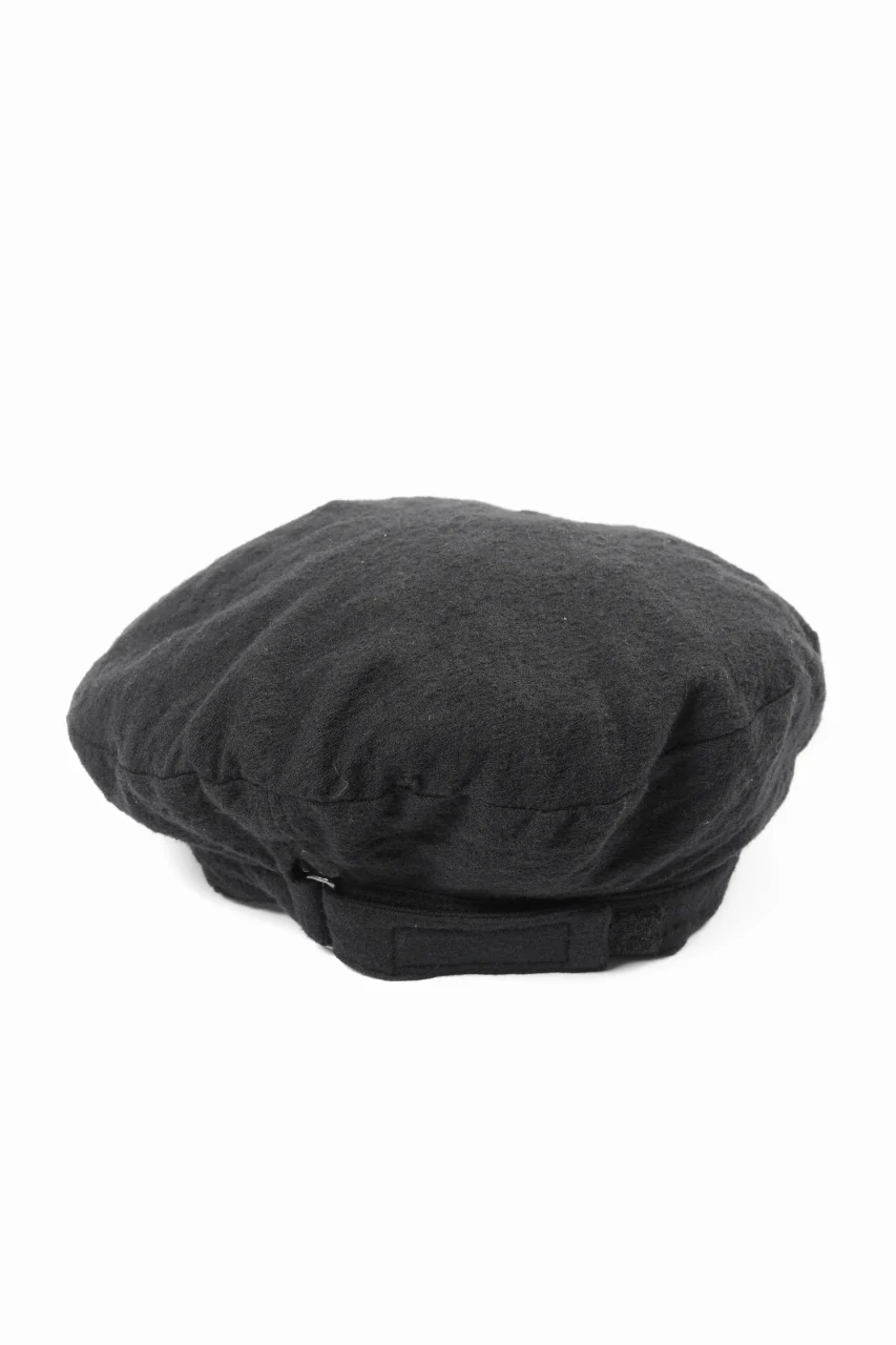 Y's for men x MASSES ADJUSTABLE BERET / SHRINK SERGE (BLACK) - Image 4