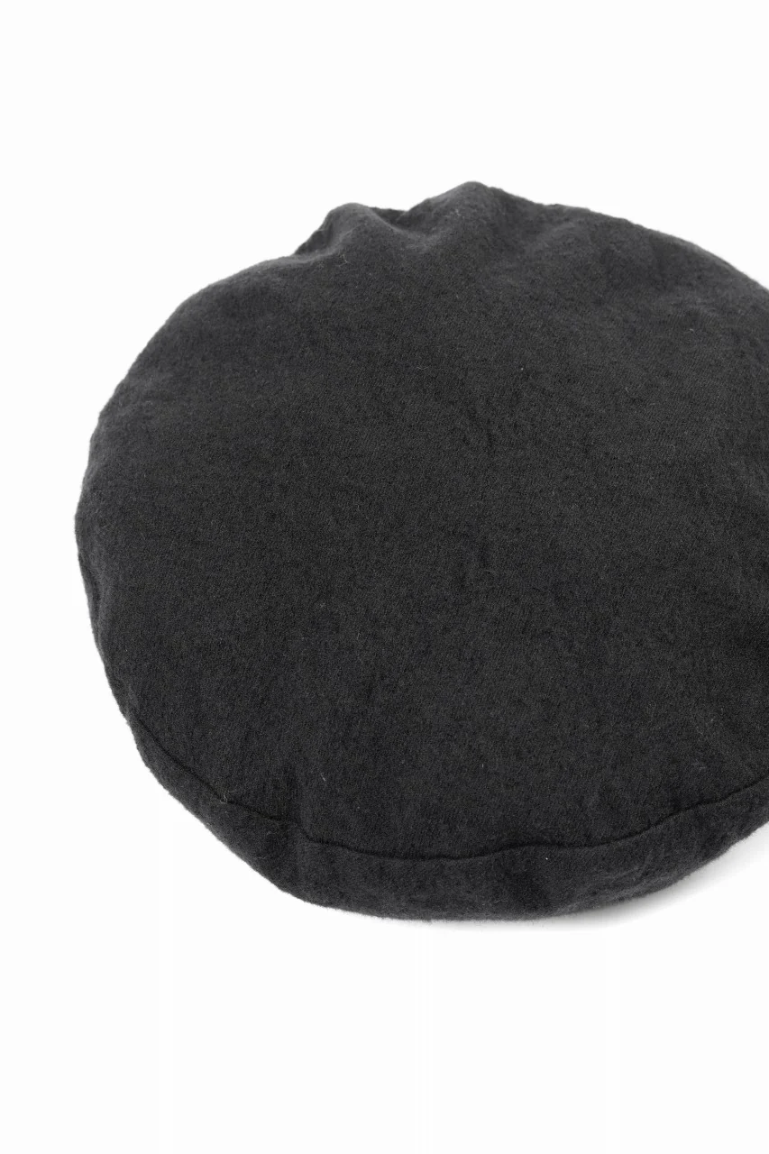 Y's for men x MASSES ADJUSTABLE BERET / SHRINK SERGE (BLACK) - Image 5