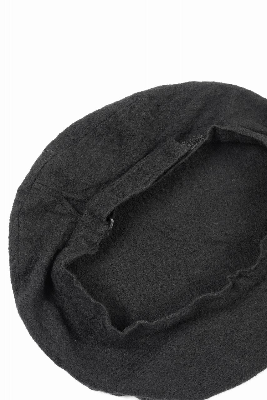 Y's for men x MASSES ADJUSTABLE BERET / SHRINK SERGE (BLACK) - Image 6