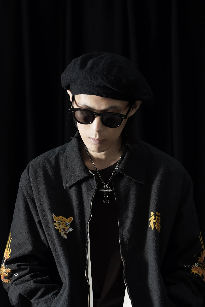 Y's for men x MASSES ADJUSTABLE BERET / SHRINK SERGE (BLACK) - Image 9