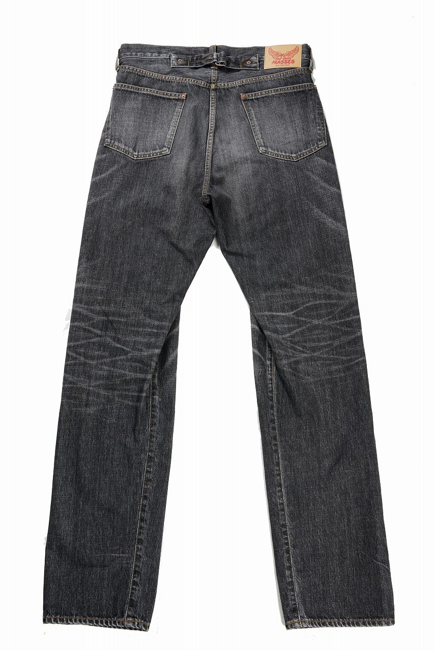 Y's for men x MASSES DENIM PANTS / HAND WASH 14.0oz BAUMWOLLE (BLACK) - Image 4