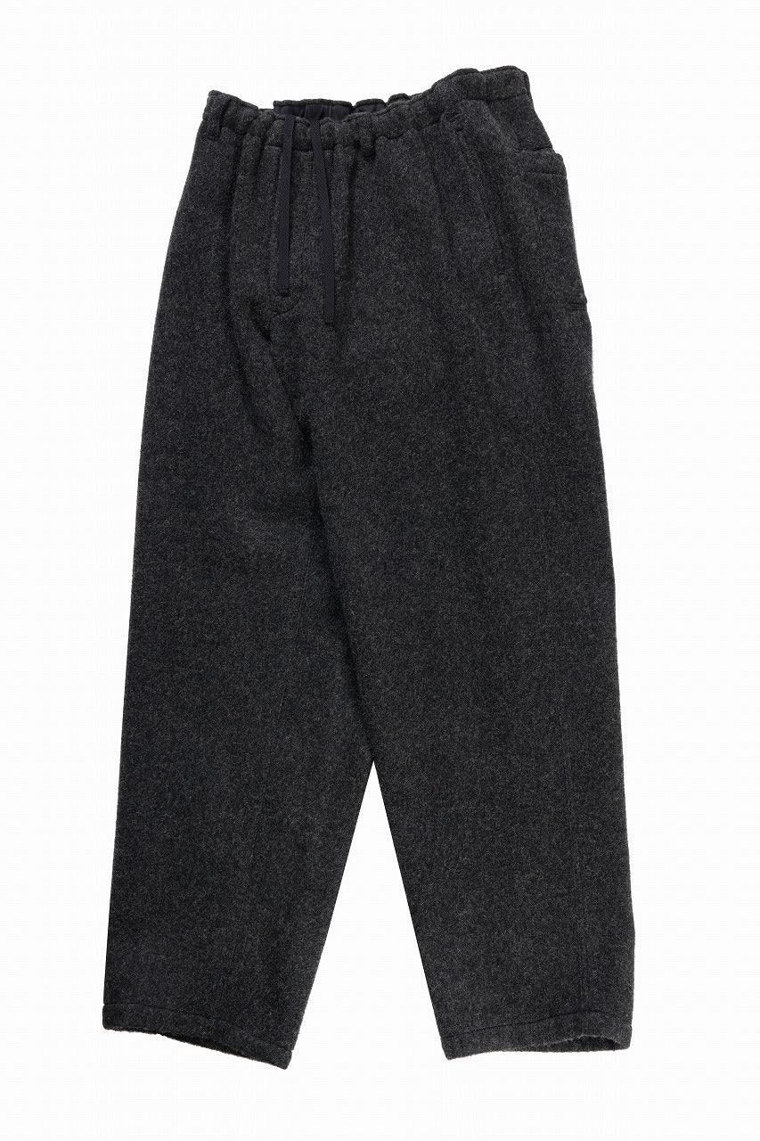 Y's for men x MASSES EASY WAIST PANTS / MA WOOL HERRING BONE(CHARCOAL) - Image 2