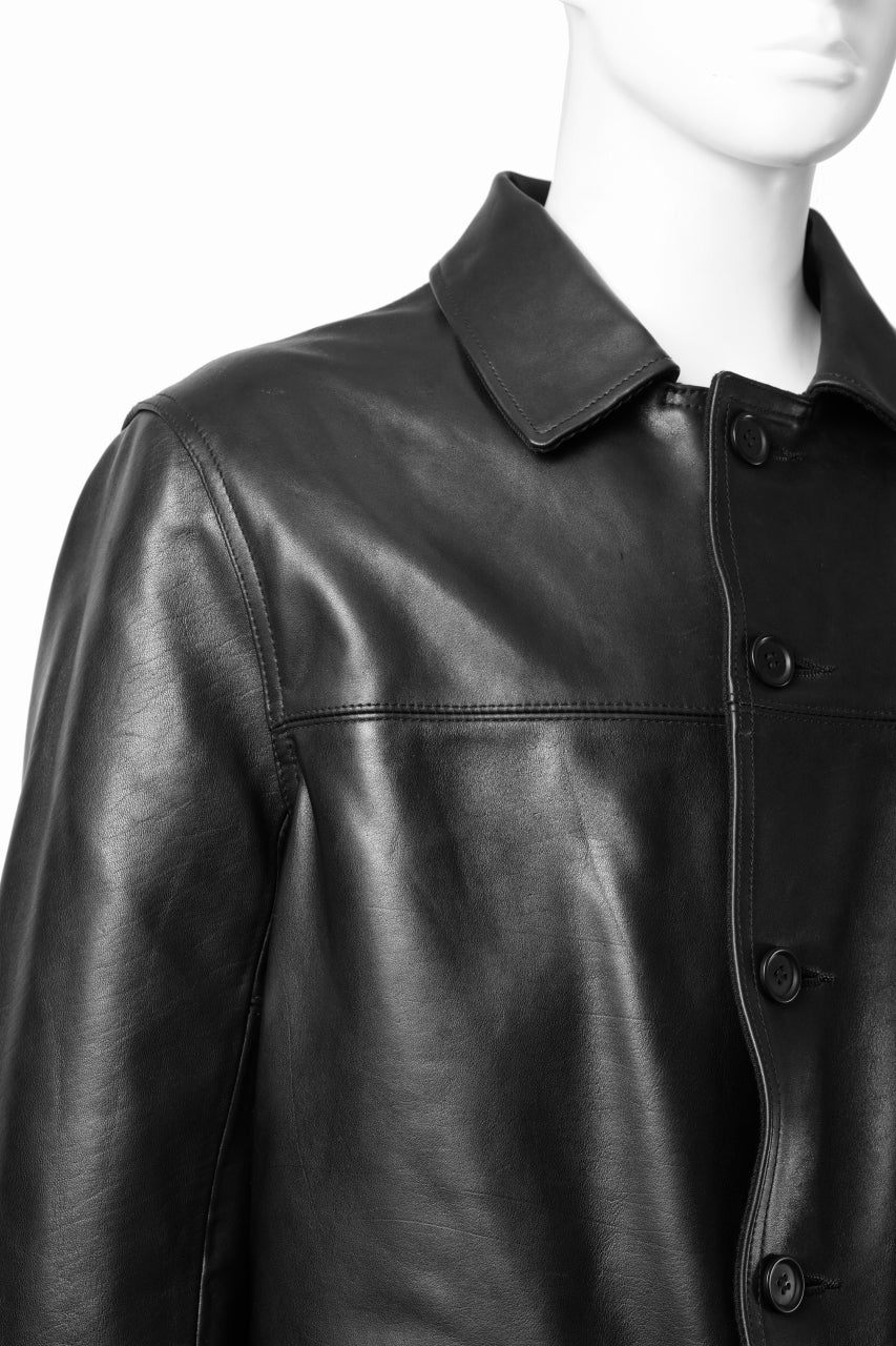 Y's for men x MASSES LEATHER CAR COAT / MA HORSE LEATHER (BLACK) - Image 10