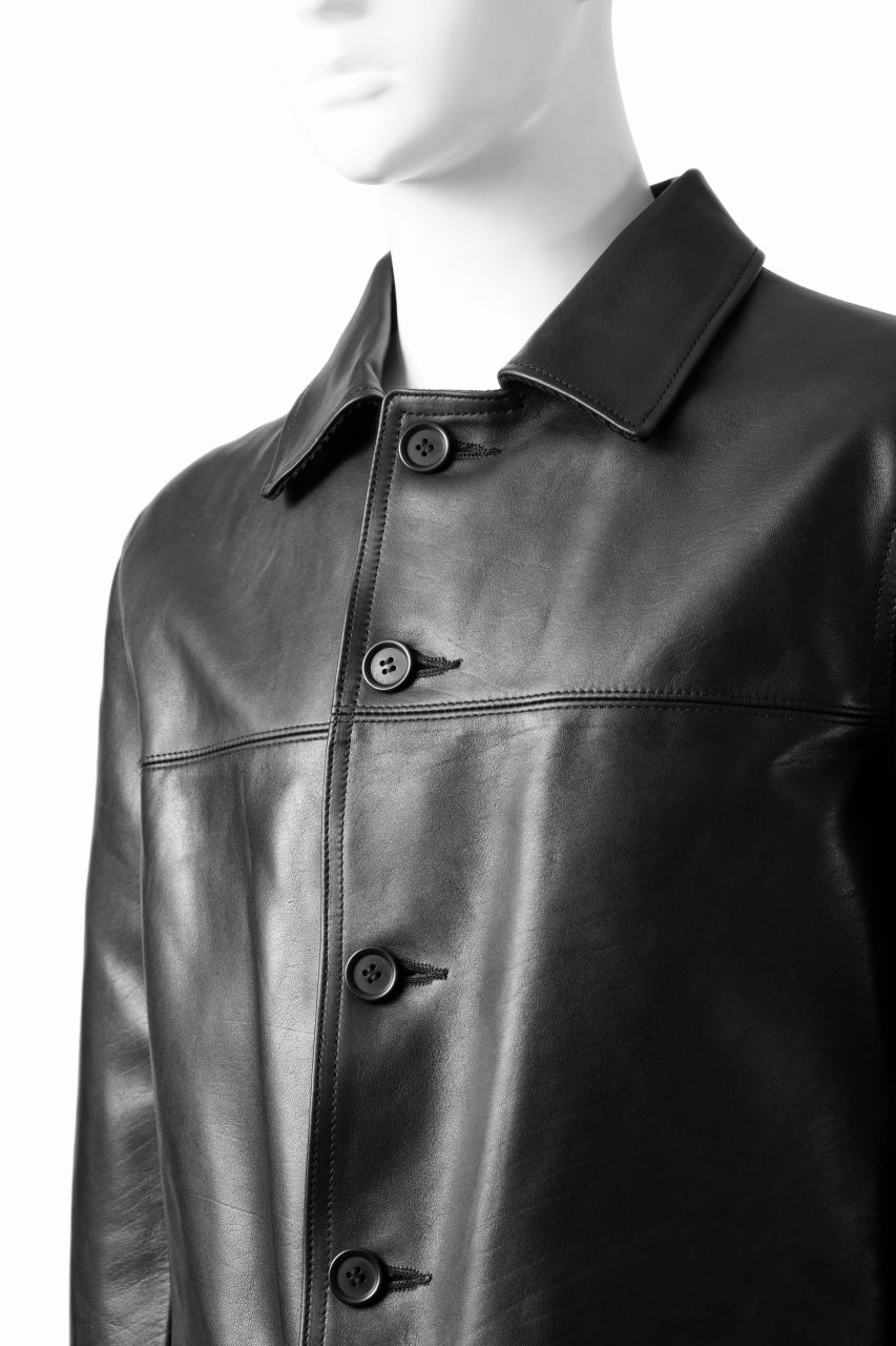 Y's for men x MASSES LEATHER CAR COAT / MA HORSE LEATHER (BLACK) - Image 11