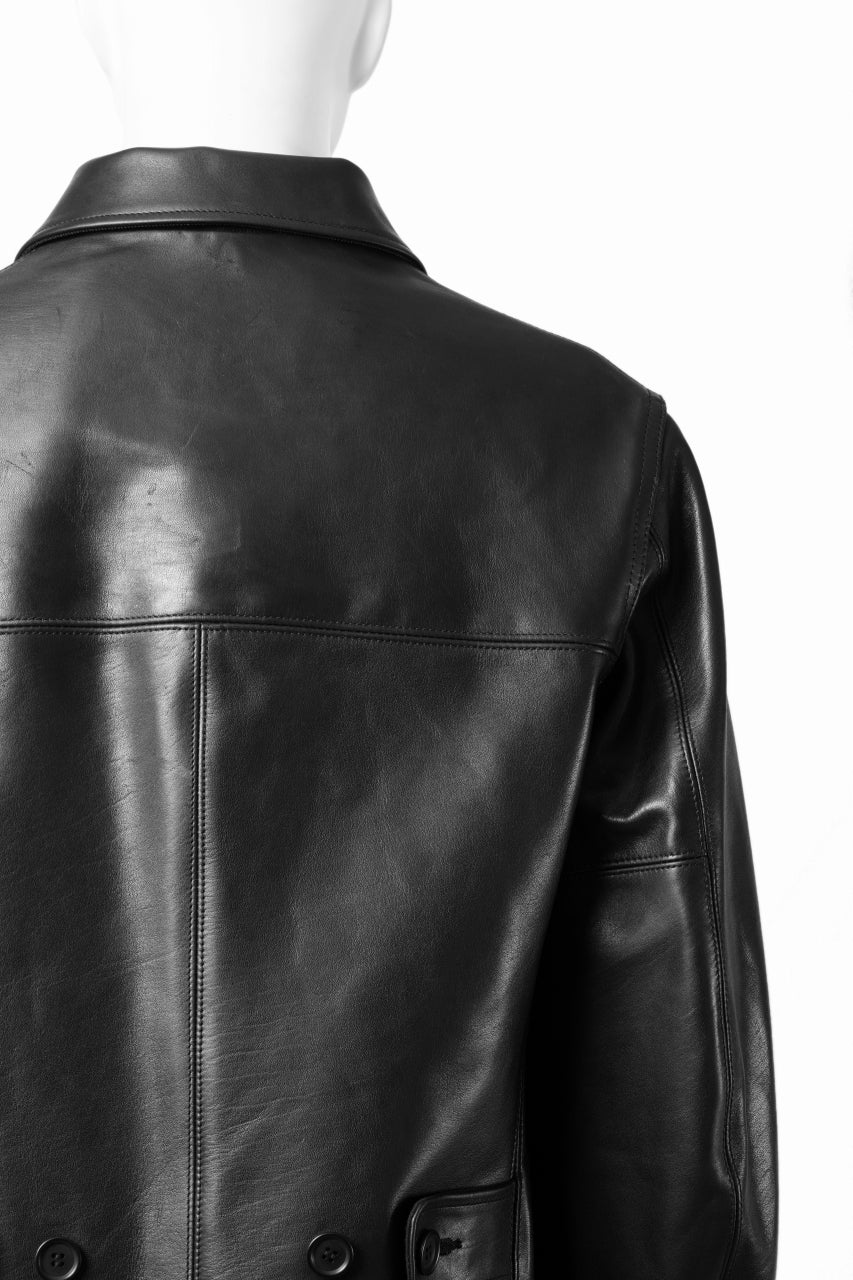 Y's for men x MASSES LEATHER CAR COAT / MA HORSE LEATHER (BLACK) - Image 12