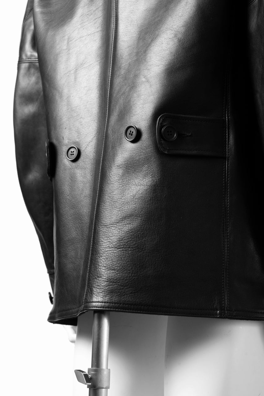Y's for men x MASSES LEATHER CAR COAT / MA HORSE LEATHER (BLACK) - Image 13