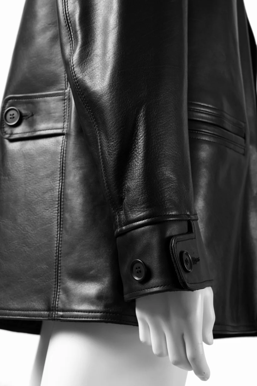 Y's for men x MASSES LEATHER CAR COAT / MA HORSE LEATHER (BLACK) - Image 14