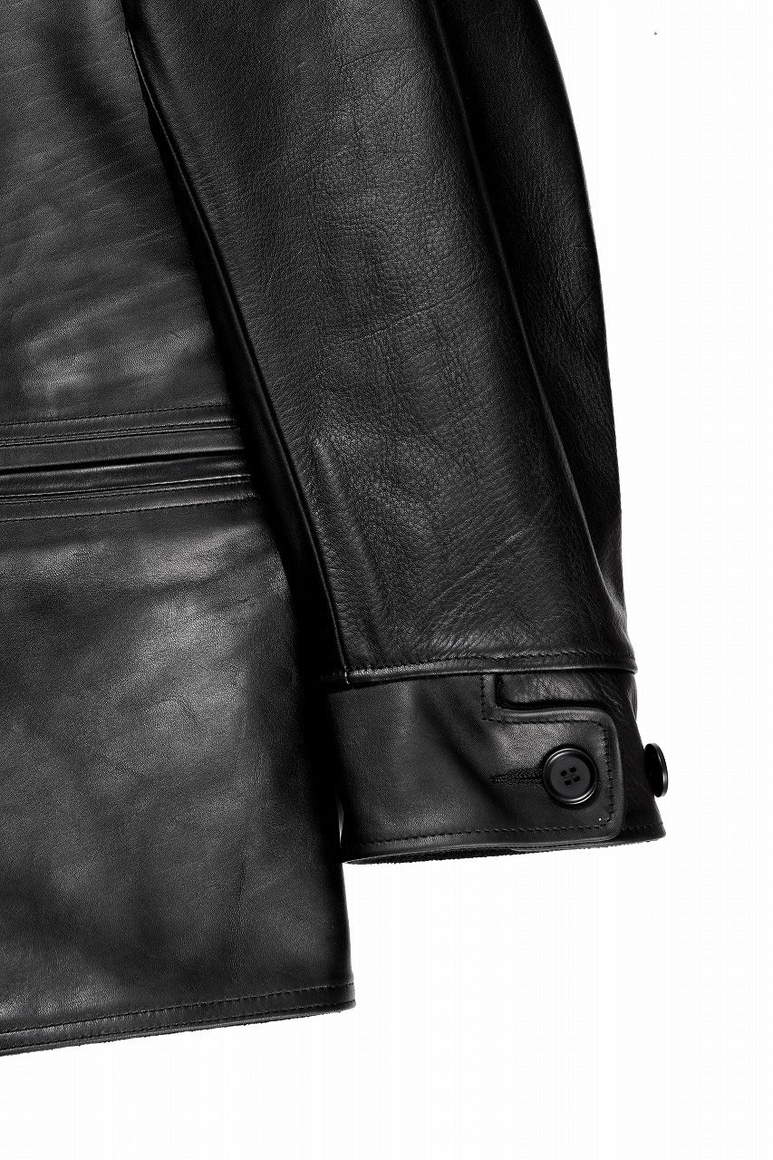 Y's for men x MASSES LEATHER CAR COAT / MA HORSE LEATHER (BLACK) - Image 19