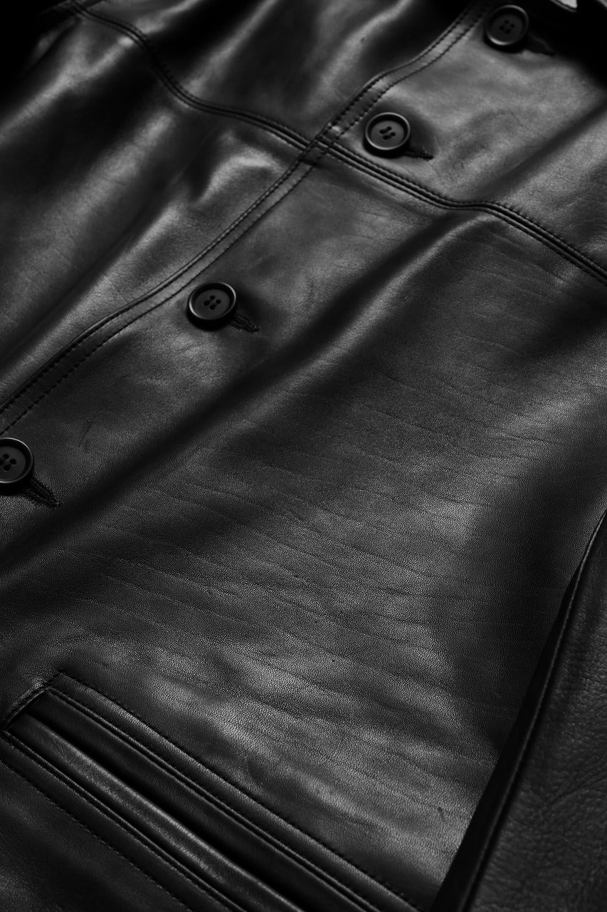 Y's for men x MASSES LEATHER CAR COAT / MA HORSE LEATHER (BLACK) - Image 20
