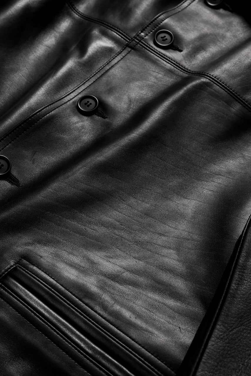 Y's for men x MASSES LEATHER CAR COAT / MA HORSE LEATHER (BLACK) - Image 21