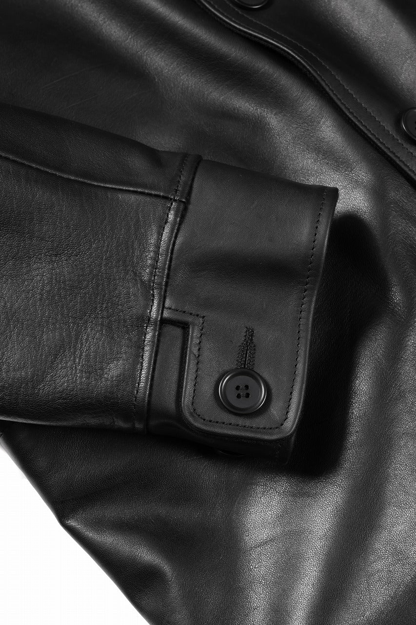 Y's for men x MASSES LEATHER CAR COAT / MA HORSE LEATHER (BLACK) - Image 23