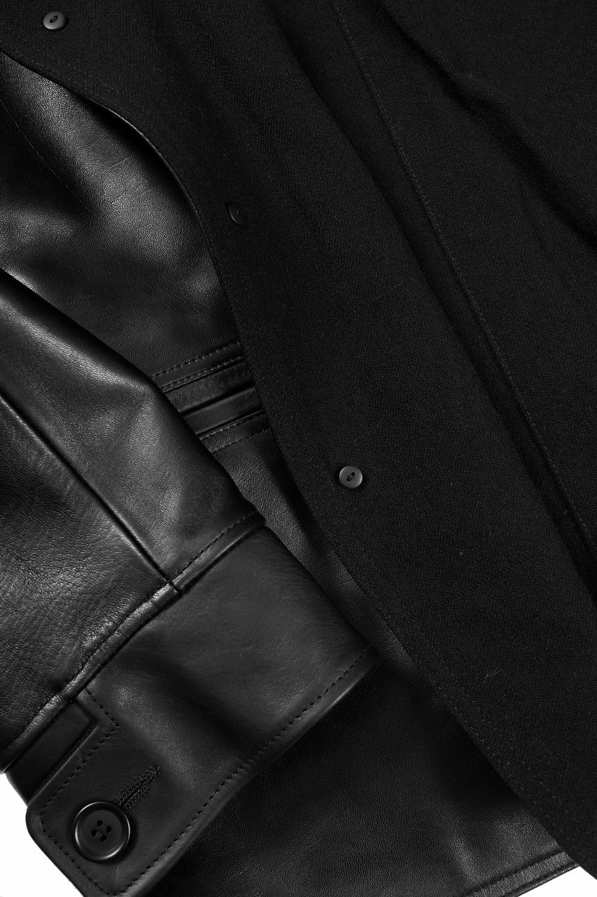 Y's for men x MASSES LEATHER CAR COAT / MA HORSE LEATHER (BLACK) - Image 25