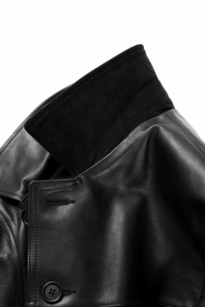 Y's for men x MASSES LEATHER CAR COAT / MA HORSE LEATHER (BLACK) - Image 26