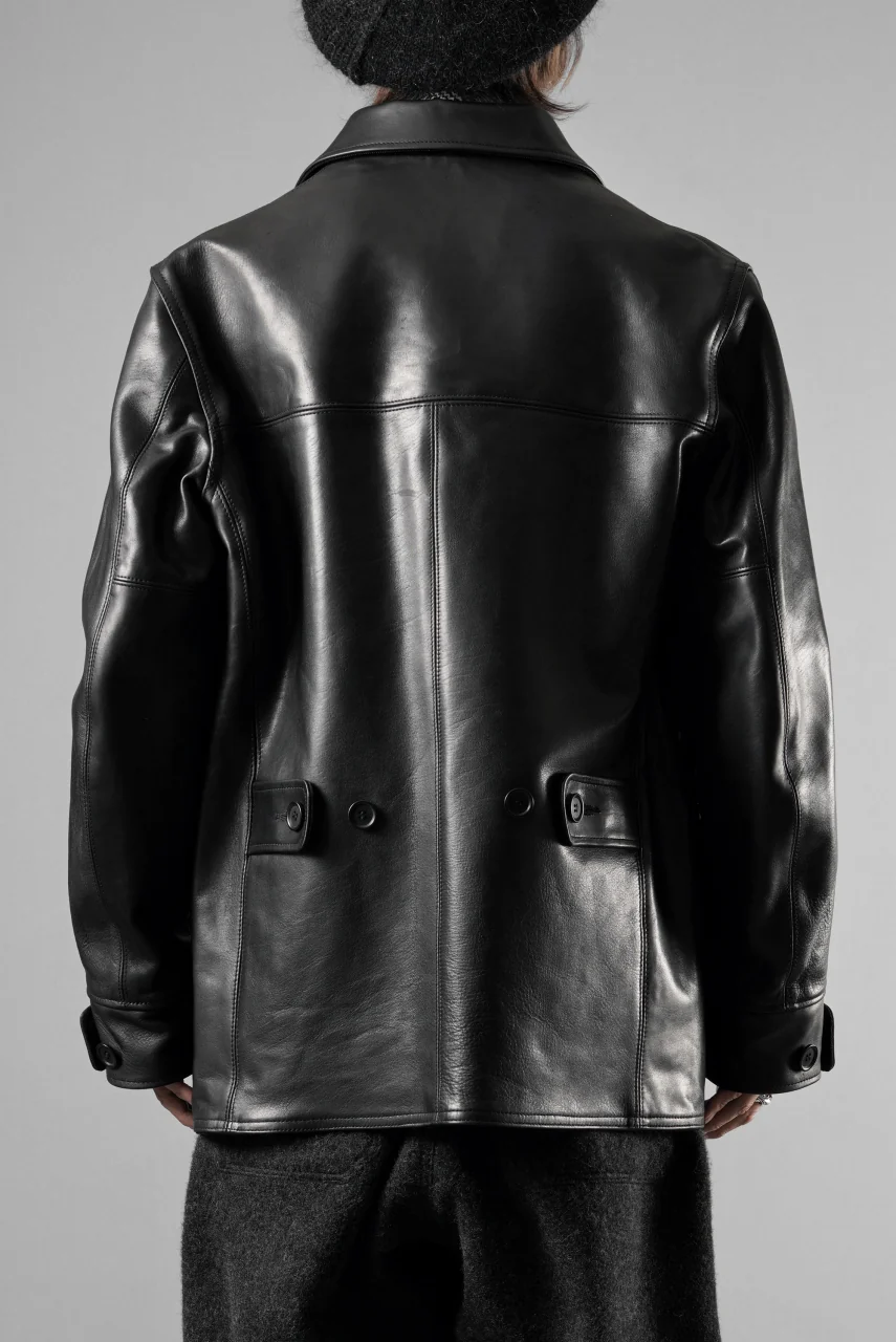 Y's for men x MASSES LEATHER CAR COAT / MA HORSE LEATHER (BLACK) - Image 29