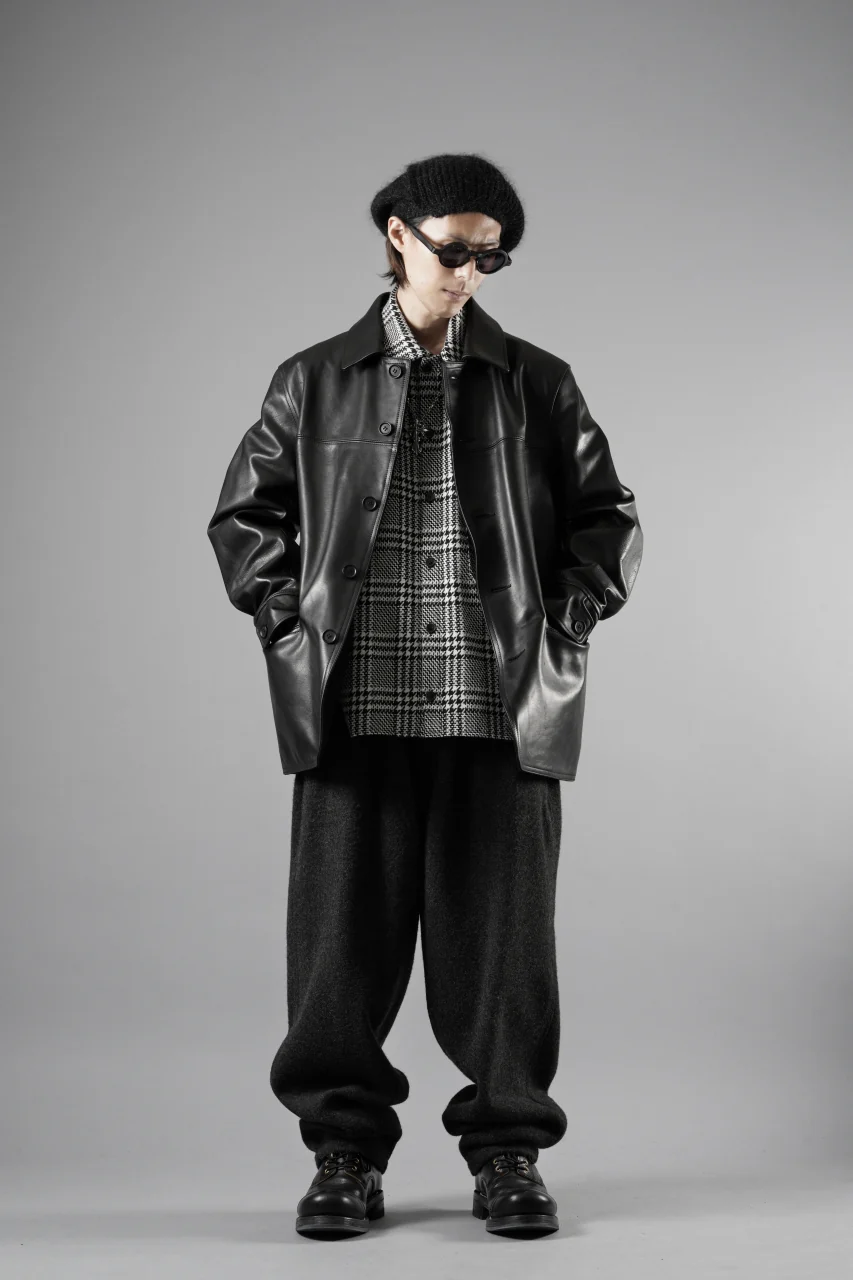 Y's for men x MASSES LEATHER CAR COAT / MA HORSE LEATHER (BLACK) - Image 33