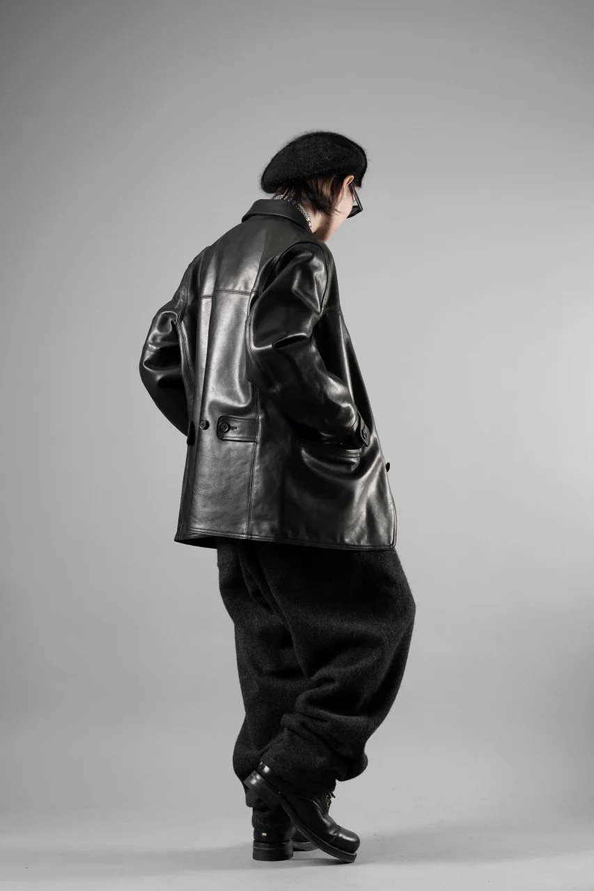 Y's for men x MASSES LEATHER CAR COAT / MA HORSE LEATHER (BLACK) - Image 36