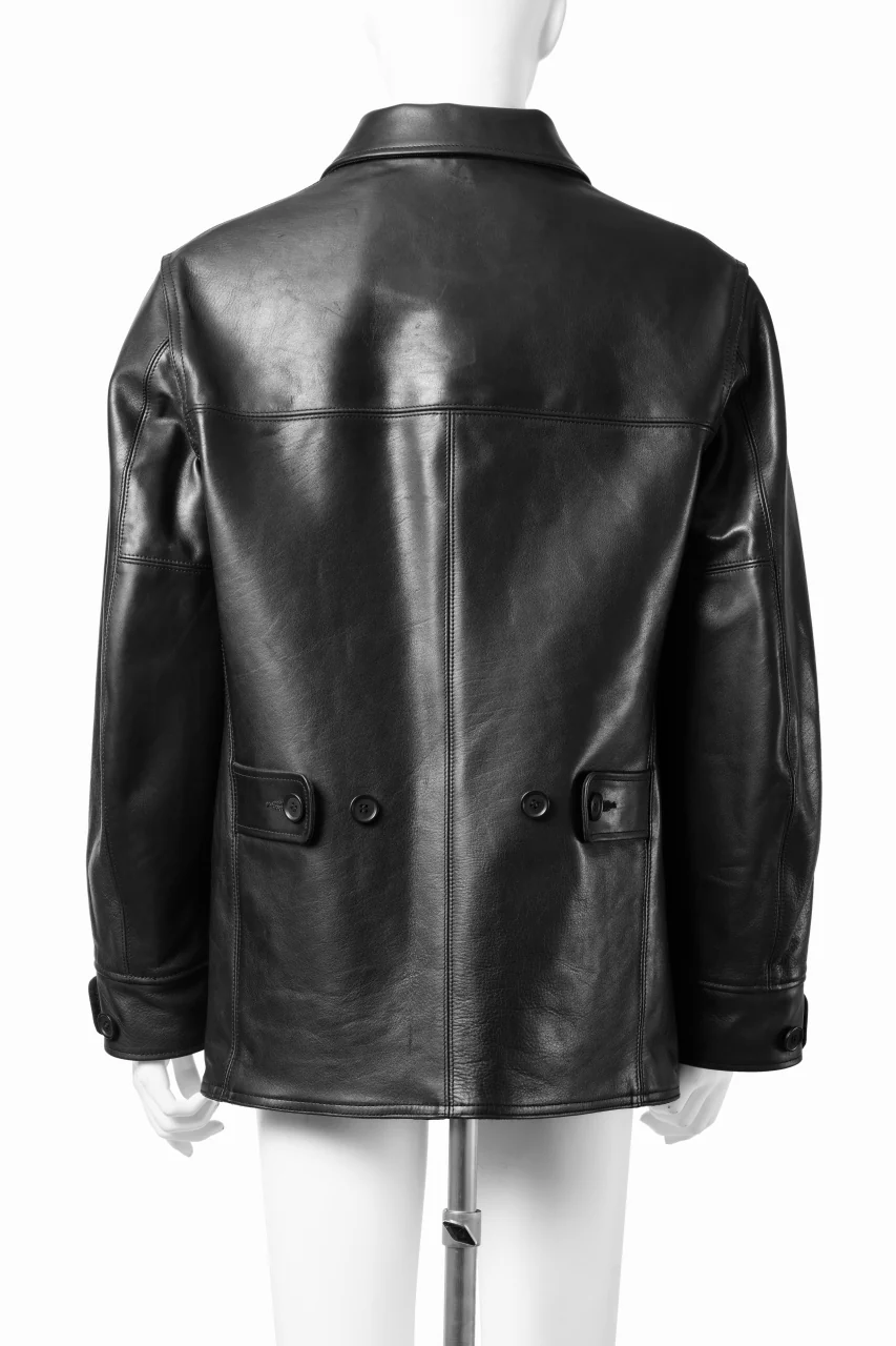 Y's for men x MASSES LEATHER CAR COAT / MA HORSE LEATHER (BLACK) - Image 5