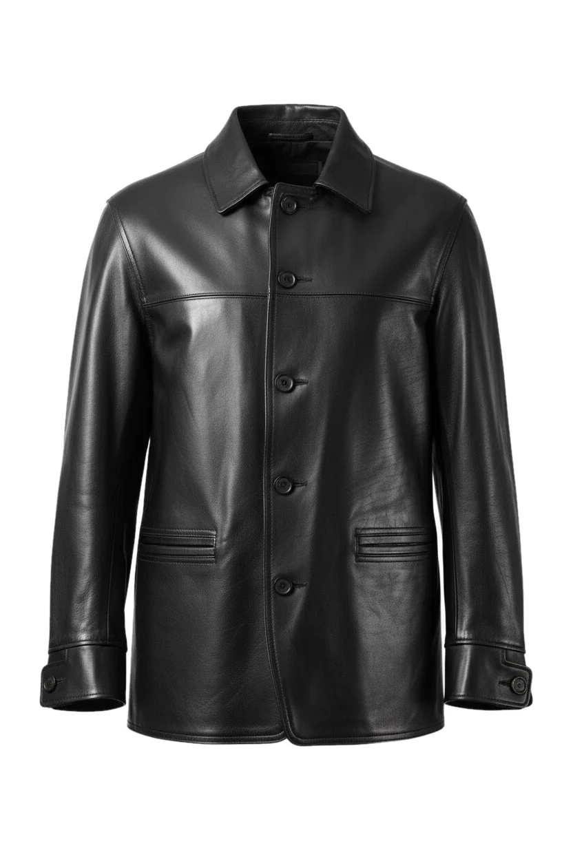 Y's for men x MASSES LEATHER CAR COAT / MA HORSE LEATHER (BLACK) - Image 6
