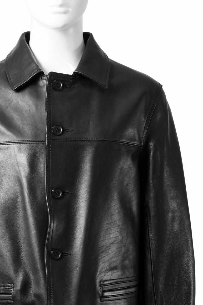 Y's for men x MASSES LEATHER CAR COAT / MA HORSE LEATHER (BLACK) - Image 7
