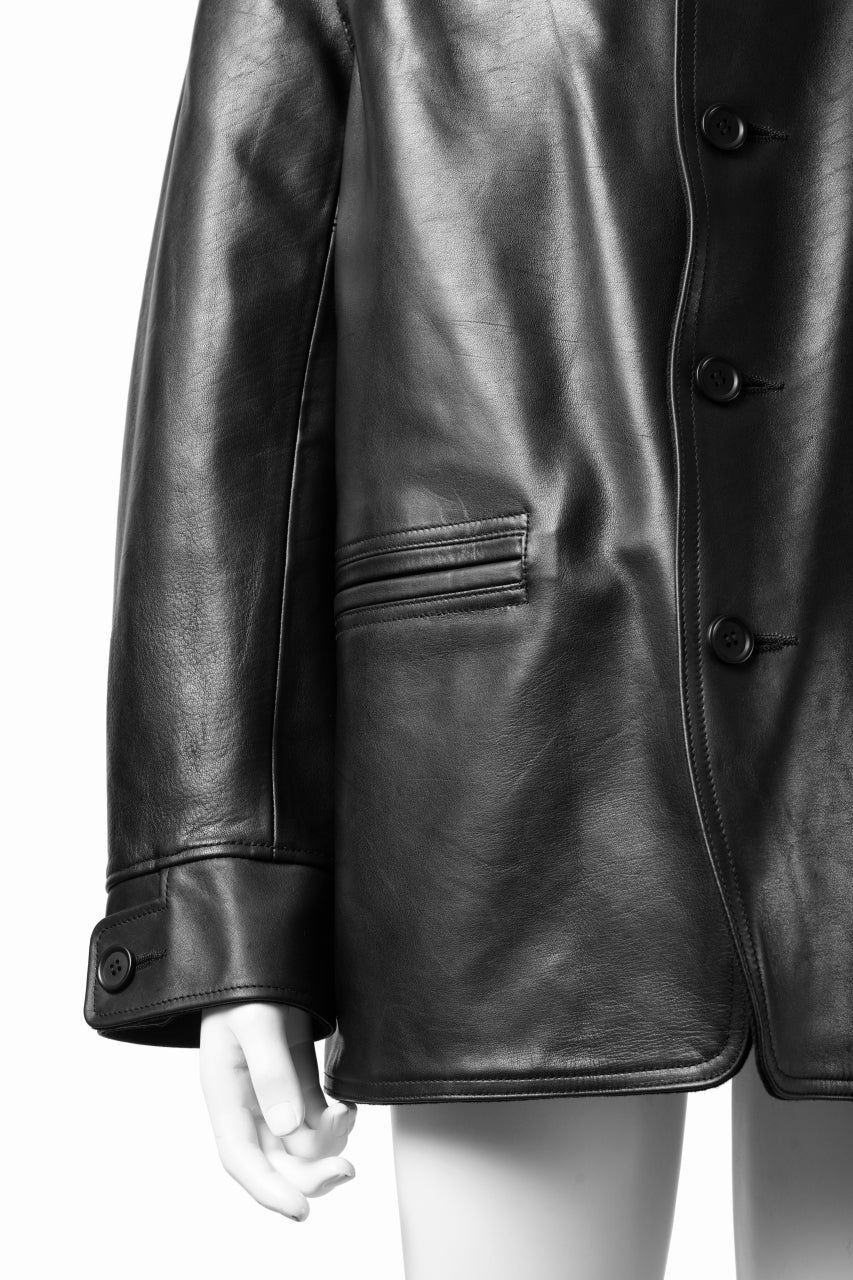 Y's for men x MASSES LEATHER CAR COAT / MA HORSE LEATHER (BLACK) - Image 8