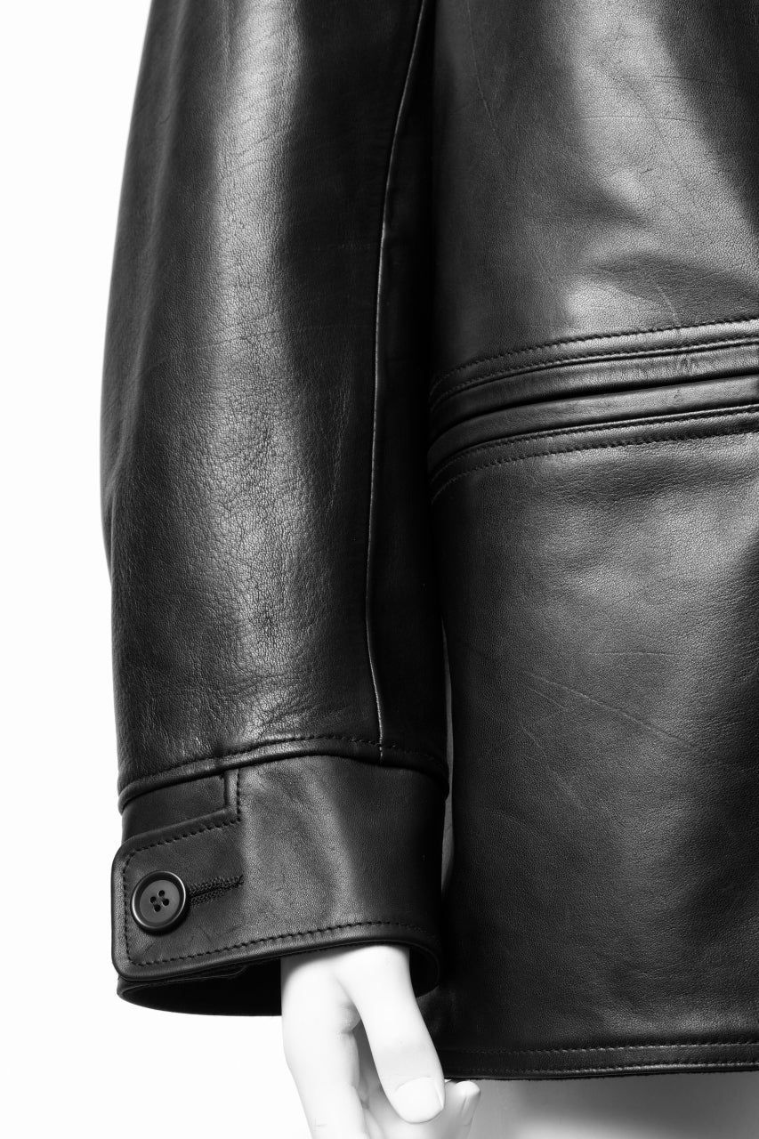 Y's for men x MASSES LEATHER CAR COAT / MA HORSE LEATHER (BLACK) - Image 9
